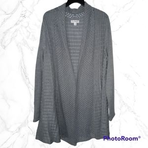 Kim Rogers Plus Gray Sweater Cardigan. Cozy & Stylish. 1X 16 18